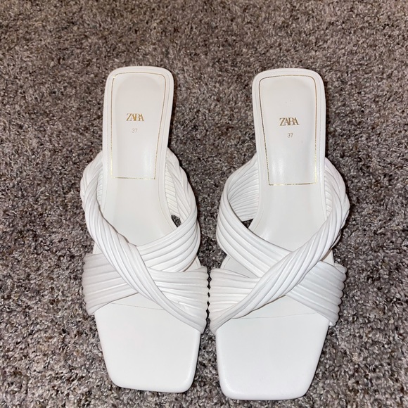 zara white kitten heels